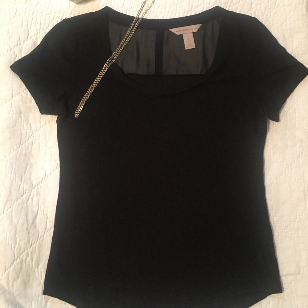 Banana Republic Heritage Black Linen Knit Top S